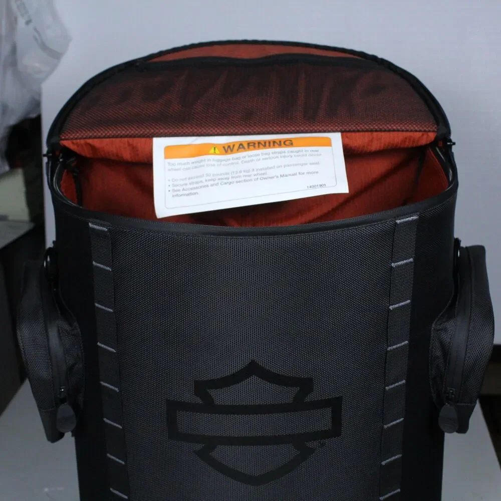 Harley Davidson Onyx Backseat Roller Luggage - Complete w/ Straps & Logo Cover